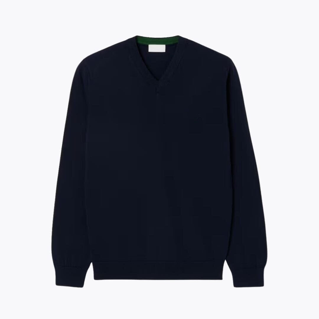 Monochrome Cotton V-Neck Sweater